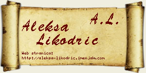 Aleksa Likodrić vizit kartica